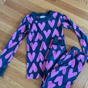 Gray and pink heart 🩷 Jammies by Hanna Andersson - size 5
